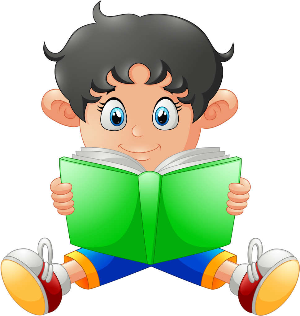 Boy Reading Book Sitting Free HD Image PNG Image