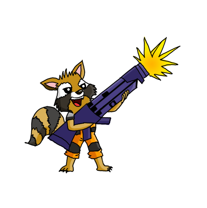 Raccoon Cartoon Rocket PNG Image High Quality PNG Image