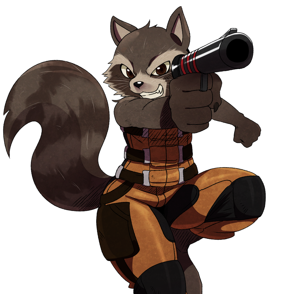 Rocket Raccoon Transparent Background PNG Image