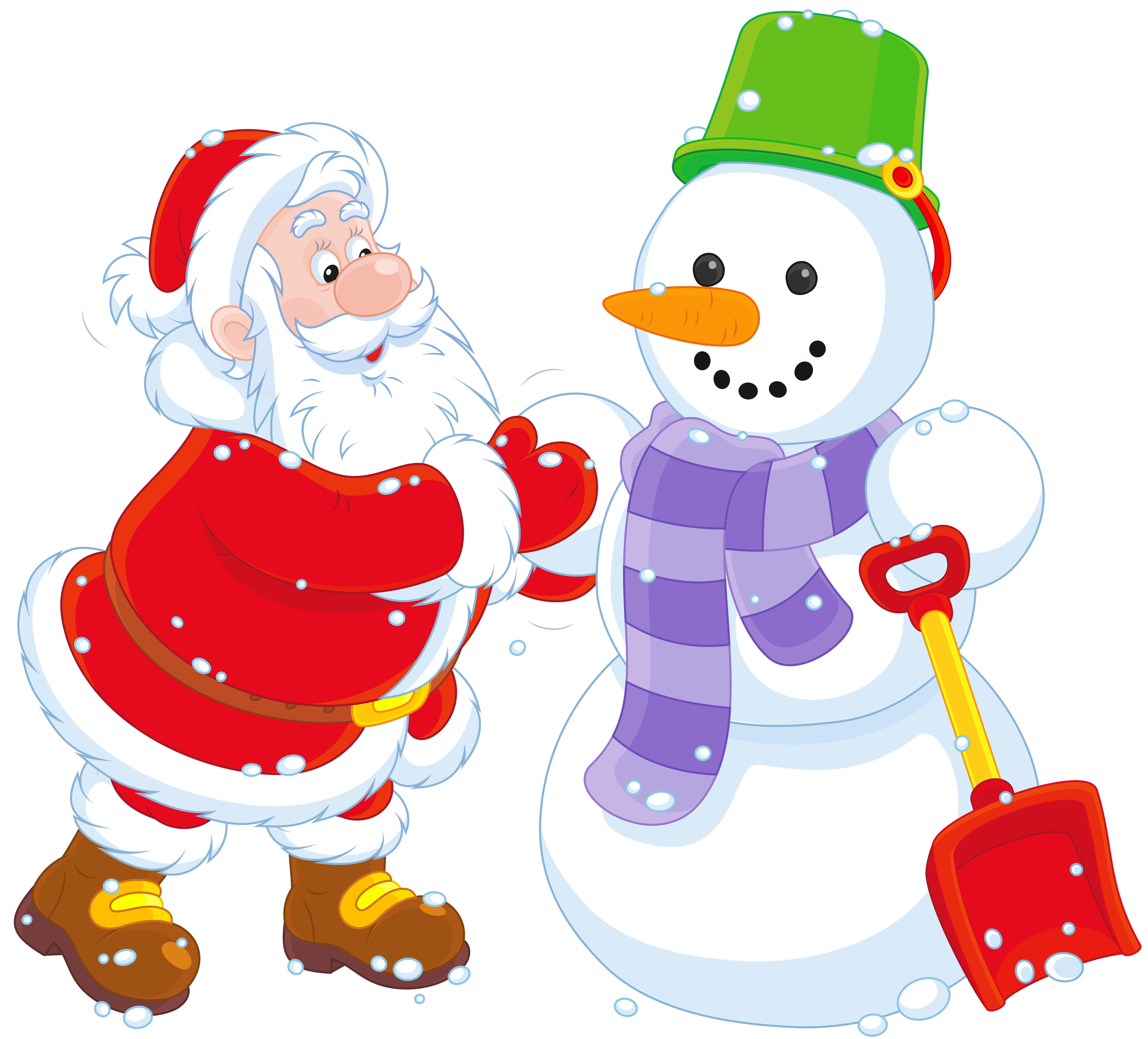 Snowman And Claus Santa'S Transparent Santa Village PNG Image