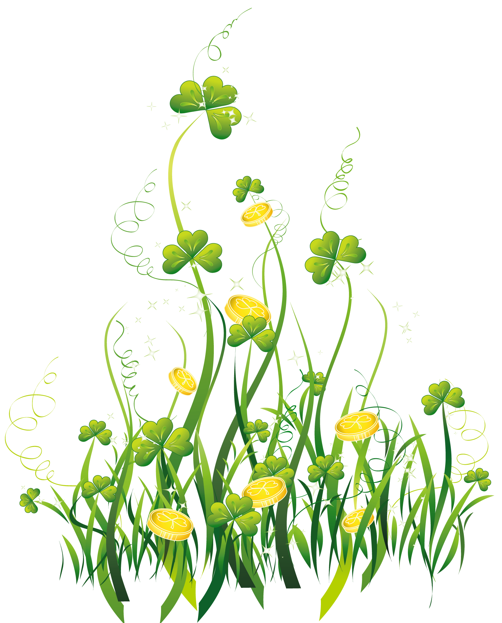 Clover Meadow Patrick Shamrock Saint Petal Day PNG Image