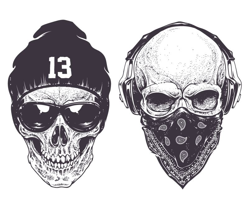 Skull Gangster Vector Rap Gangsta Drawing PNG Image