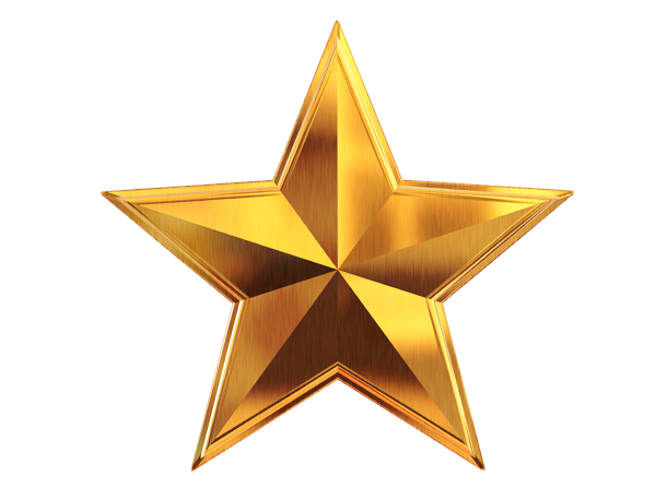 3D Gold Star File PNG Image