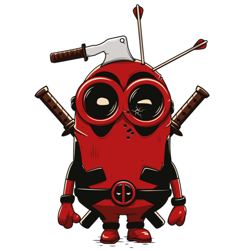 Machine Tshirt Deadpool Robot Minions PNG Free Photo PNG Image