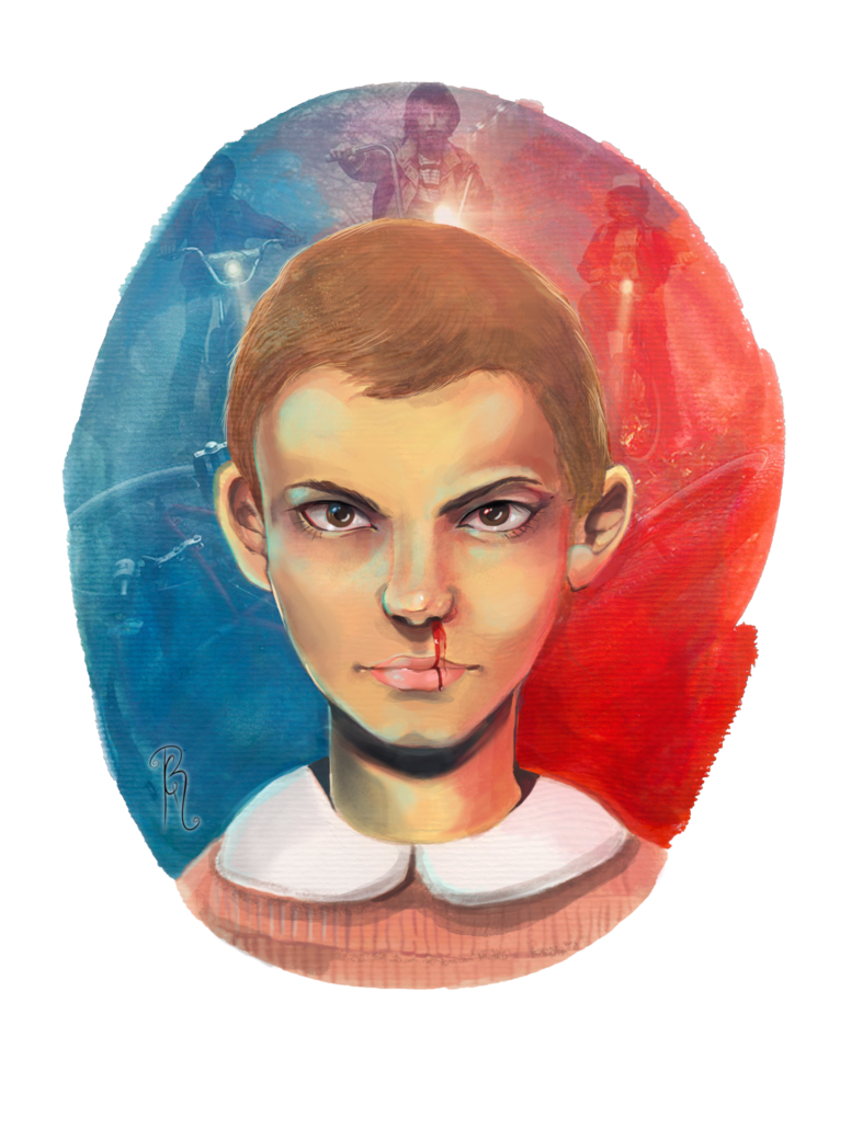 Stranger Things Cheek Forehead Eleven Tshirt PNG Image