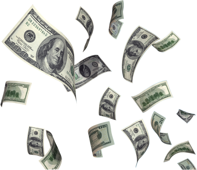 United Money Flying Dollar Cash States PNG Image