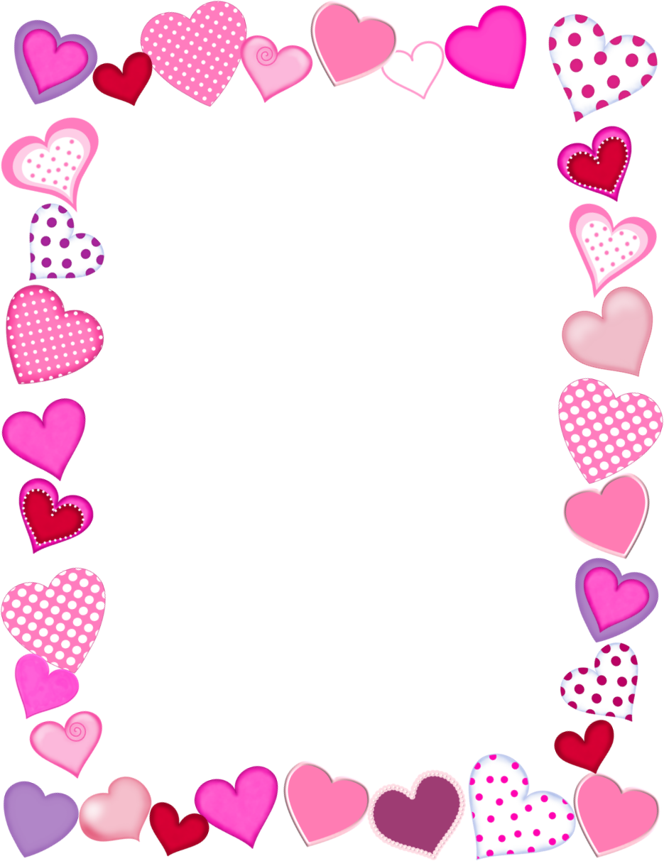 Pink Valentines Border Day Download HQ PNG Image