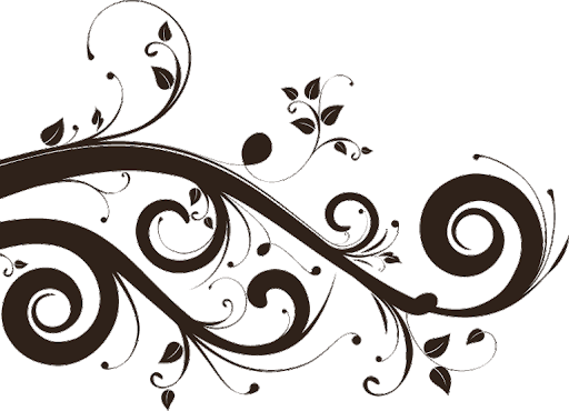 Floral Swirl Vector Black Download HQ PNG Image