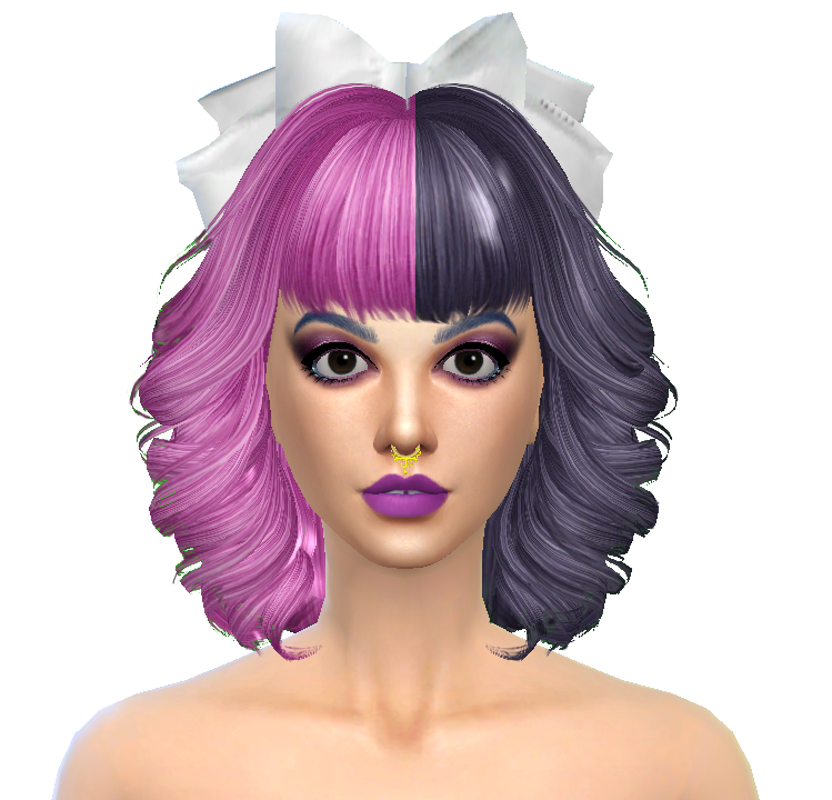 Sims Hair Wig Martinez Melanie Black PNG Image