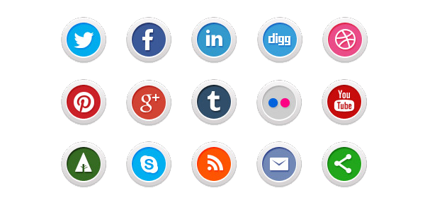 Social Icons Transparent PNG Image