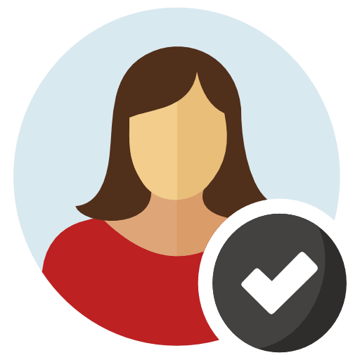 Checkmark Female User Color Icon