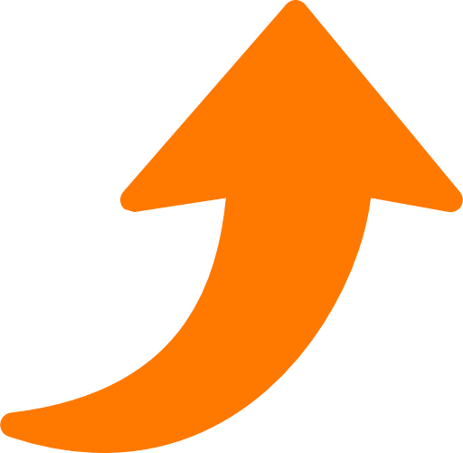 Curved Arrow Right To Top Orange Icon