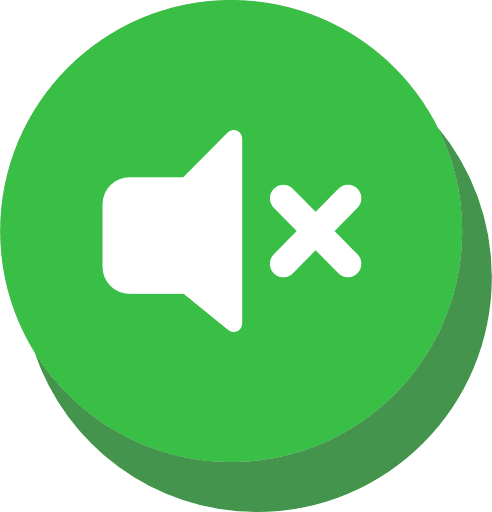 Volume Mute Button Green Icon