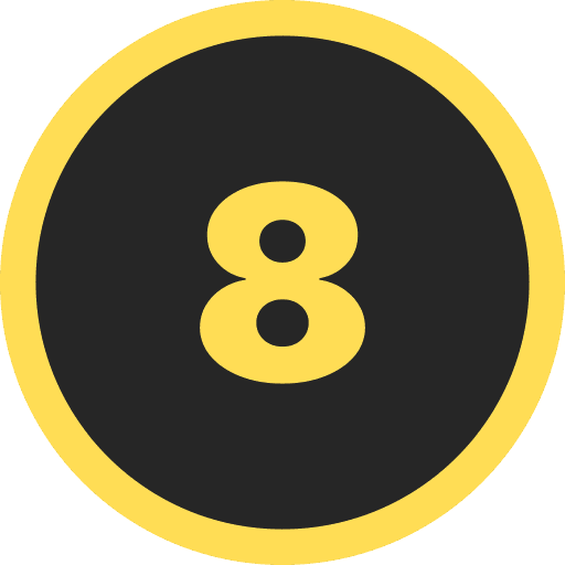 Number Eight Round Icon