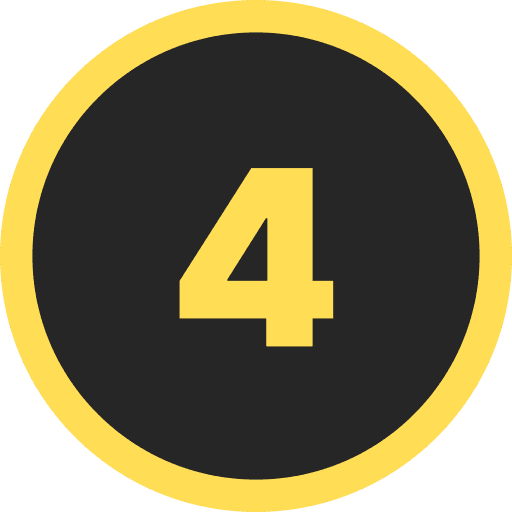 Number Four Round Icon