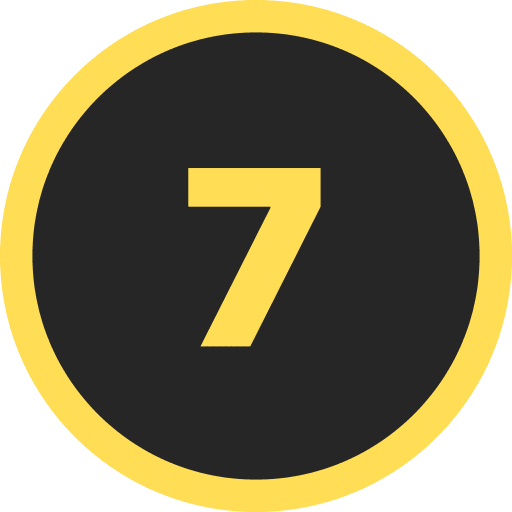 Number Seven Round Icon