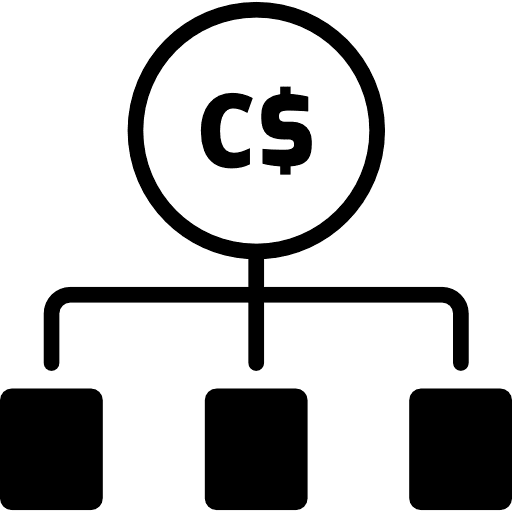 Canadian Dollar Money Allocation Icon