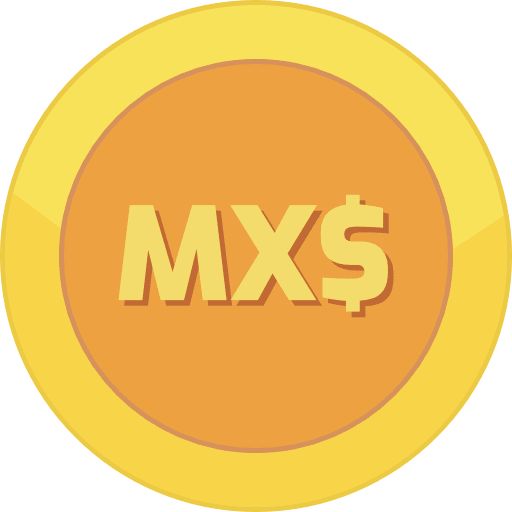 Gold Coin Mexican Peso Icon