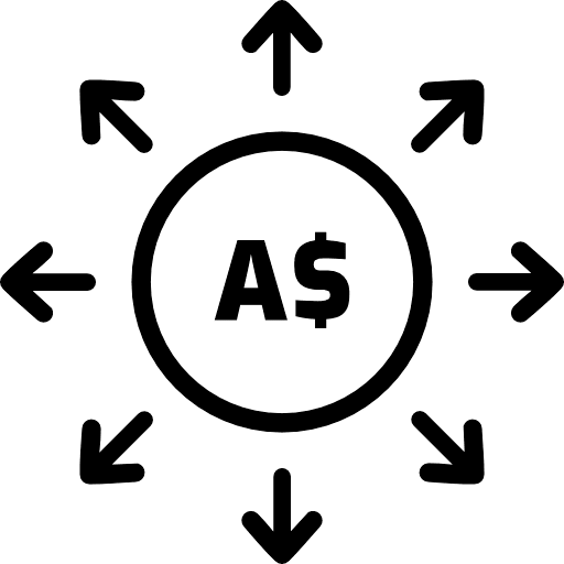 Australian Dollar Investment Diversification Icon