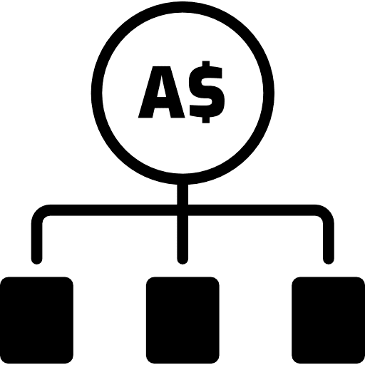 Australian Dollar Money Allocation Icon