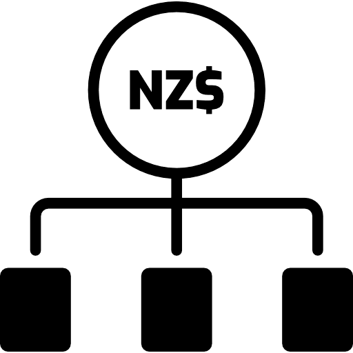 New Zealand Dollar Money Allocation Icon