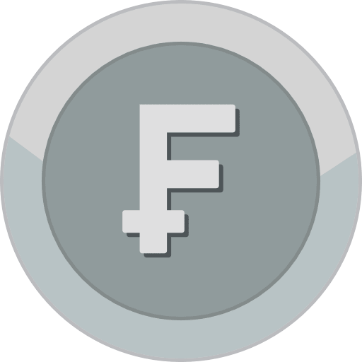 Silver Coin Swiss Franc Icon