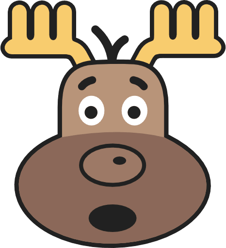 Reindeer Face Color Icon