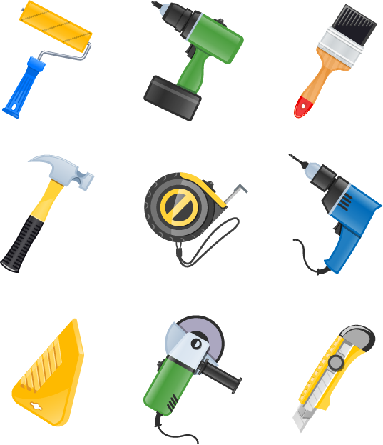 Building Vector Tool Material Construction Tools Icon Icon