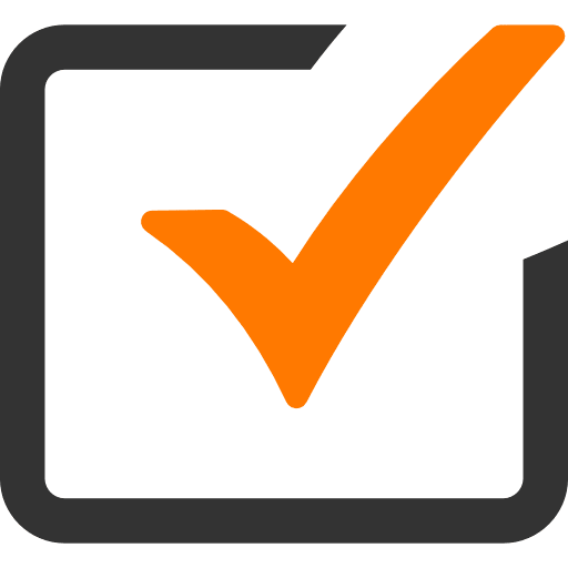 Checkmark Box Orange Icon