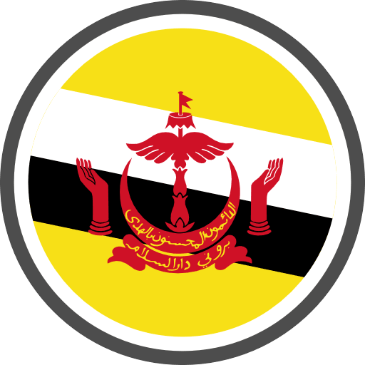 Brunei Flag Round Circle Icon