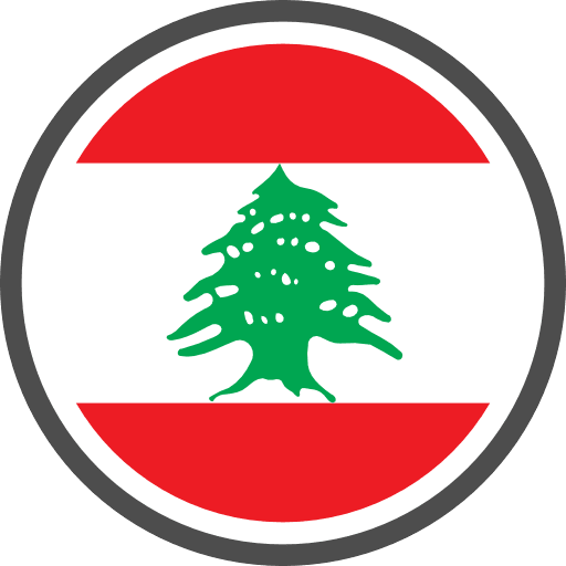 Lebanon Flag Round Circle Icon