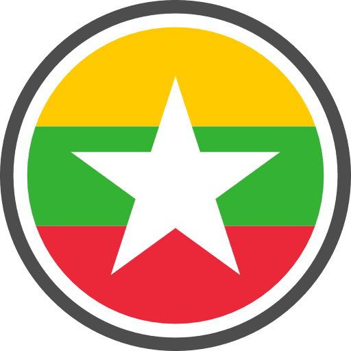 Myanmar Flag Round Circle Icon