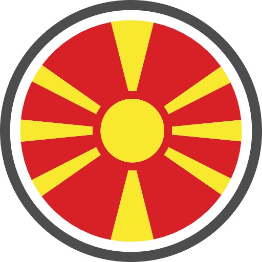 North Macedonia Flag Round Icon