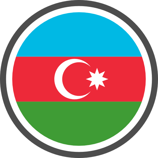 Azerbaijan Flag Round Circle Icon