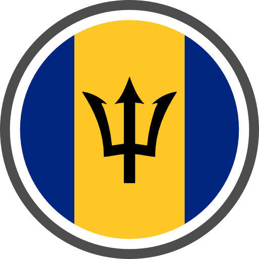 Barbados Flag Round Icon