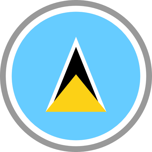 Saint Lucia Flag Round Circle Icon