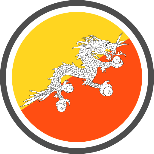 Bhutan Flag Round Icon