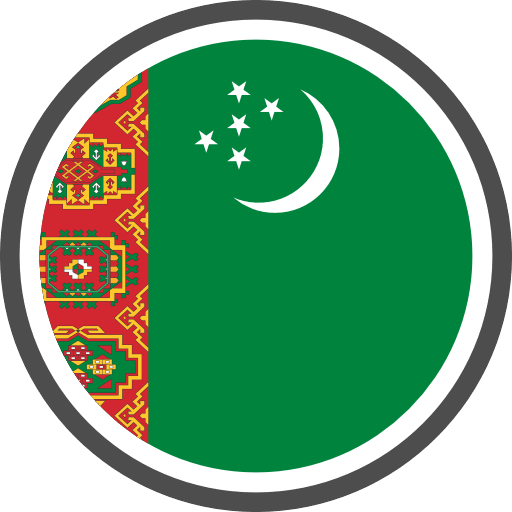 Turkmenistan Flag Round Icon