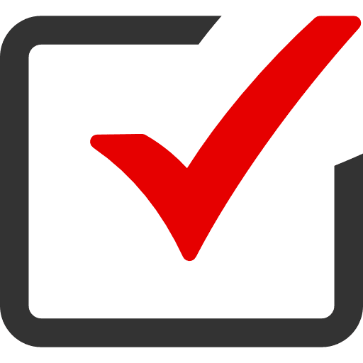 Checkmark Box Red Icon