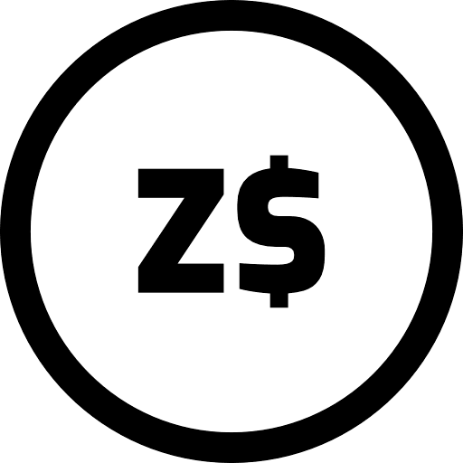 Zimbabwean Dollar Coin Outline Icon