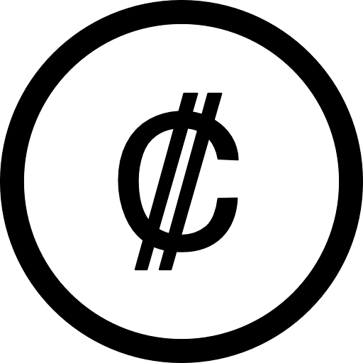 Costa Rica Colon Coin Outline Icon