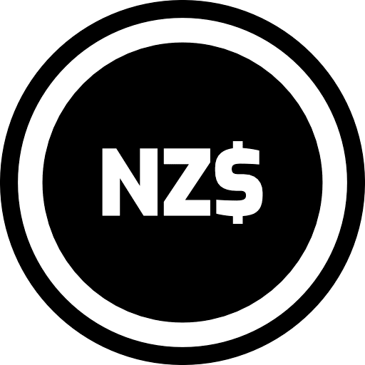 New Zealand Dollar Coin Black Icon