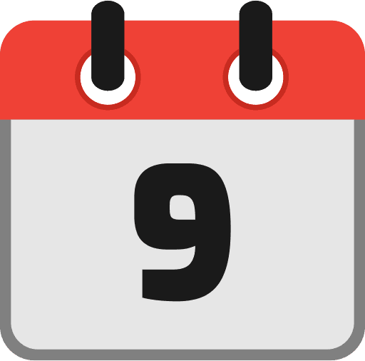 Calendar Date 9 Icon