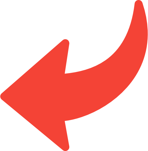 Curved Arrow Back Red Icon