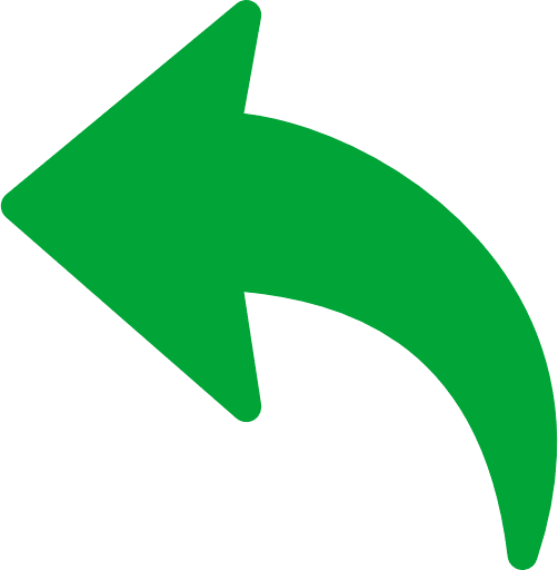 Curved Arrow Left Green Icon