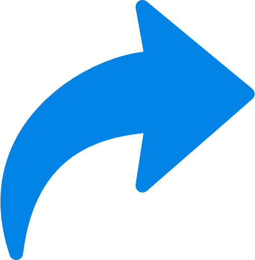 Curved Arrow Right Blue Icon