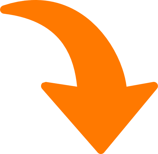 Curved Arrow Right To Bottom Orange Icon