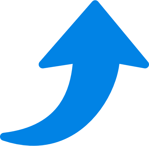 Curved Arrow Right To Top Blue Icon