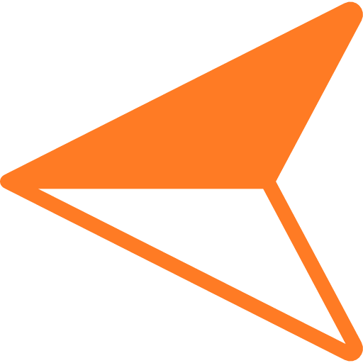 Map Direction Navigation Left Orange Icon