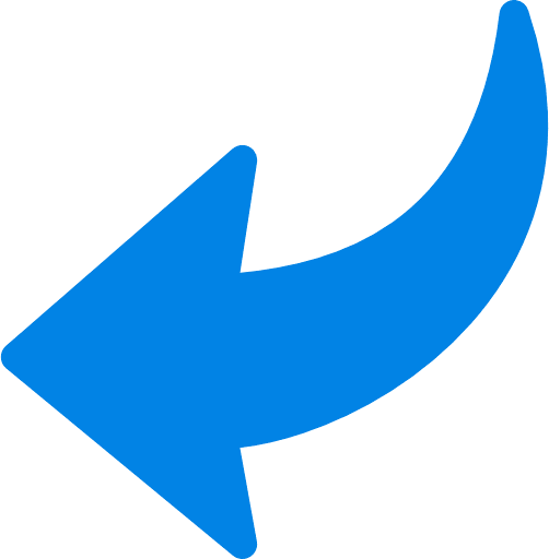 Curved Arrow Back Blue Icon